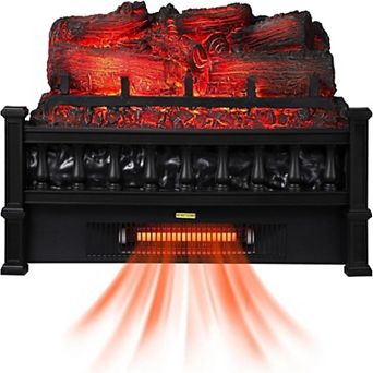 Modern 20 Inch Freestanding Electric Fireplace Logs Set,Fireplace Log Heater