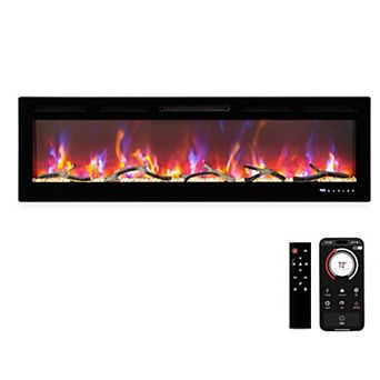 80-Inch Built-in Electric Fireplace Heater for Bedrooms Living Room