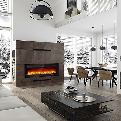 80-Inch Built-in Electric Fireplace Heater for Bedrooms Living Room