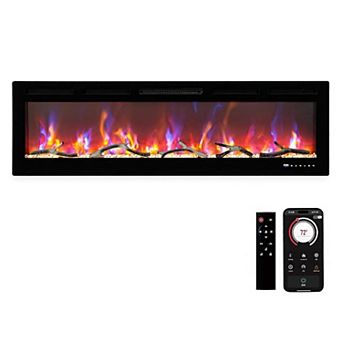 90 Inch Wall Mounted and Recessed Electric Fireplace Heater for Living Room