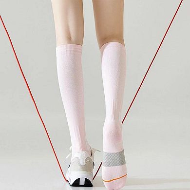 3-Pair Set Knee-High Compression Athletic Socks Breathable Anti-Slip Support Design