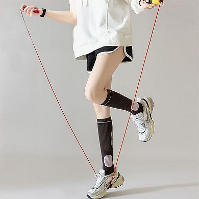 Women's 3-Pair Set Colorblock Athletic Knee-High Socks with Cushioned Heel Arch Support