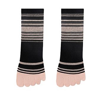 2 Pairs Women's Breathable Five-Toe Socks with Arch Support and Anti-Odor Lycra Stretch