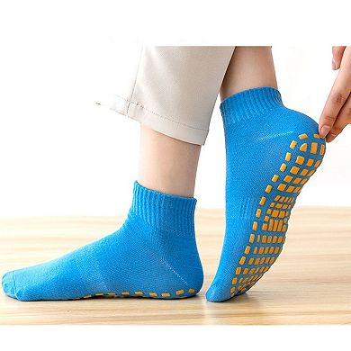 5 Pairs Anti-Slip Grip Socks with PVC Bottom for Stability and Comfort in Multiple Color Options