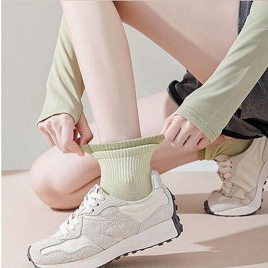 Women's 3-Pair Set Short Ankle Grip Socks with Ribbed Cuffs Cushioned Soles and Anti-Slip Bottom