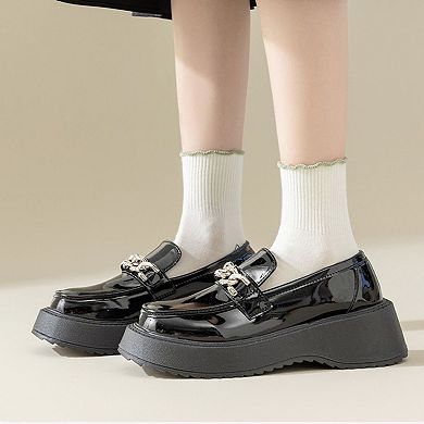 4 Pairs Mid-Crew Ruffle Trim Socks with Contrast Toe Heel and Cat Embroidery Design