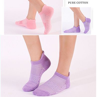 Women's 2-Pair Set Low-Cut Athletic Socks with Honeycomb Mesh Ventilation Arch Compression