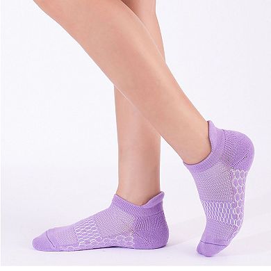Women's 2-Pair Set Low-Cut Athletic Socks with Honeycomb Mesh Ventilation Arch Compression