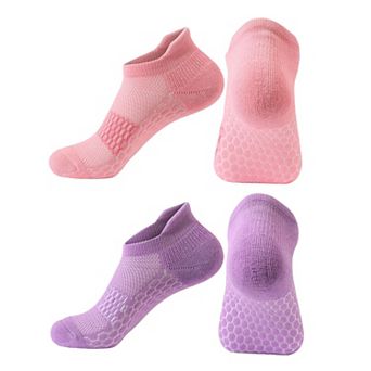 Women's 2-Pair Set Low-Cut Athletic Socks with Honeycomb Mesh Ventilation Arch Compression