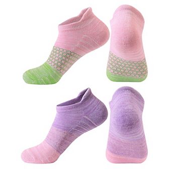 Women's 2-Pair Set Low-Cut Athletic Socks with Honeycomb Mesh Ventilation Arch Compression