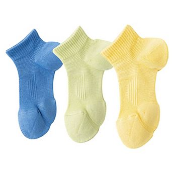 3 Pairs Women's Ankle Athletic Socks Soft Cotton Cushioned Breathable Design with Ribbed Cuffs