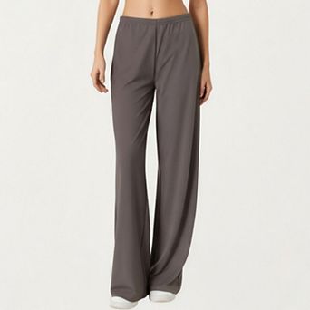 Women's High Waist Wide Leg Lounge Pants with Adjustable Drawstring Waistband