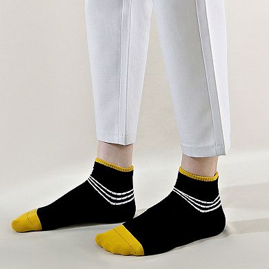 Men's 6pk Striped Casual Breathable Cotton Ankle Socks