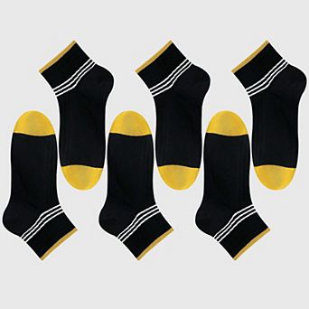 Men's 6 pk Striped Casual Breathable Cotton Ankle Socks
