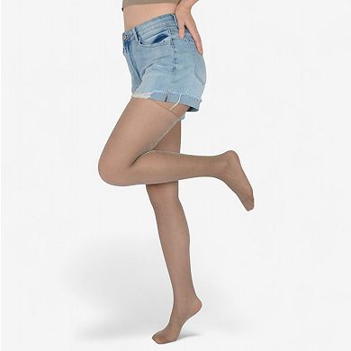 Women's 2-Pair Glitter Sheer Tights with Stretch Fit and Subtle Sparkle Suitable