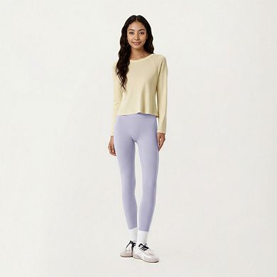 Women's Long Sleeve Active Top with Soft Stretch Fabric Crew Neckline