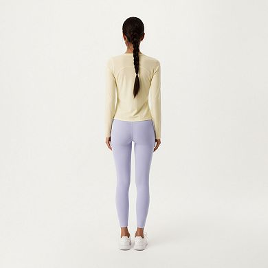 Women's Long Sleeve Active Top with Soft Stretch Fabric Crew Neckline