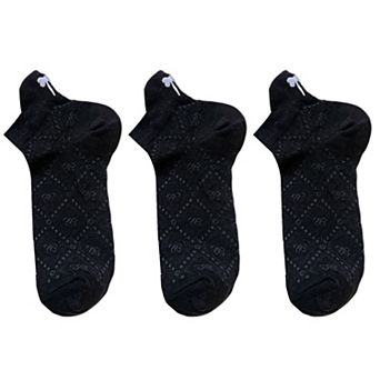 Women's 3-Pack Cotton Ankle Socks with Bow Knit Pattern Soft Breathable Low-Cut Design