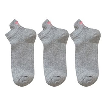 Women's 3-Pack Cotton Ankle Socks with Bow Knit Pattern Soft Breathable Low-Cut Design