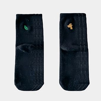 Women's 3-Pair Fuzzy Crew Sock Set with Cute Embroidery