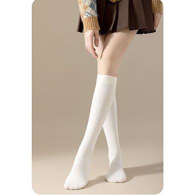 Women's 3-Pack Ribbed Knee High Compression Socks Seamless Toe Slim Fit Design