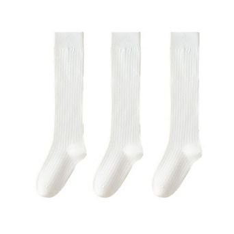 Women's 3-Pack Ribbed Knee High Compression Socks Seamless Toe Slim Fit Design