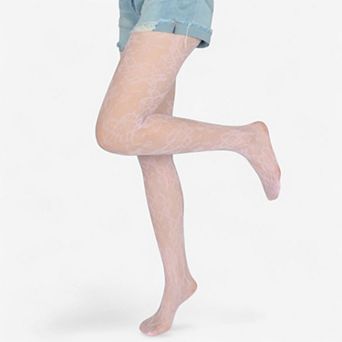 Women's 2-Pair Floral Lace Pattern Sheer Tights with Stretch Fit Suitable