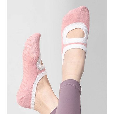 3-Pair Anti-Slip Ballet Grip Socks with Elastic Strap for Yoga, Pilates, and Barre