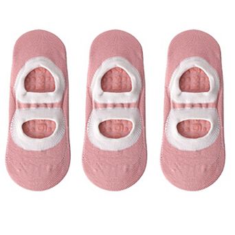 3-Pair Anti-Slip Ballet Grip Socks with Elastic Strap for Yoga, Pilates, and Barre