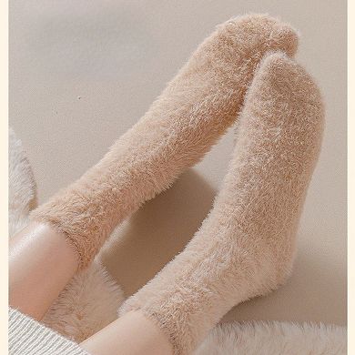 Anna-Kaci Women's 3-Pair Ultra-Plush Fuzzy Crew Socks with Soft Textured Finish