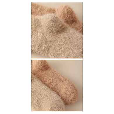 Anna-Kaci Women's 3-Pair Ultra-Plush Fuzzy Crew Socks with Soft Textured Finish