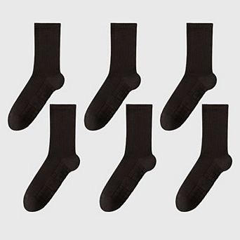 6 pk Men's Crew Socks with Non - Slip Sole