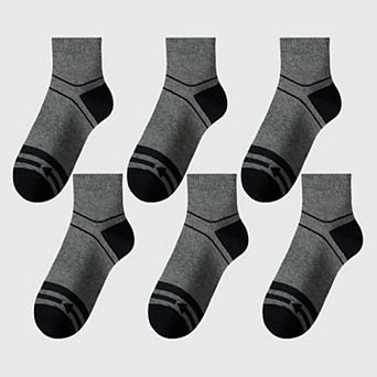 Men's 6 pk Striped Ankle Socks