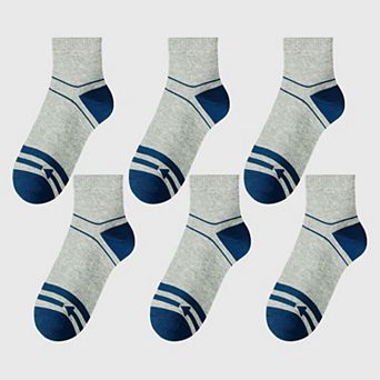 Men's 6 pk Striped Ankle Socks