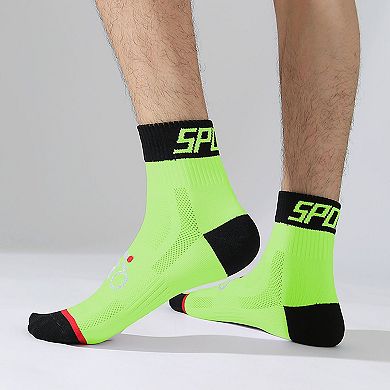 6pk Men's Cycling Pattern Athletic Socks