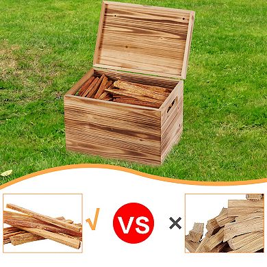 15 Lbs Fatwood Fire Starter Sticks with Wooden Box 100% Natural Kindling Pine Firewood Firestarter