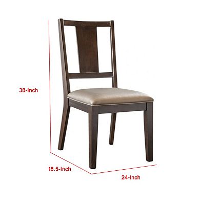 Witzy Side Dining Chair Set of 2, Solid Poplar Wood