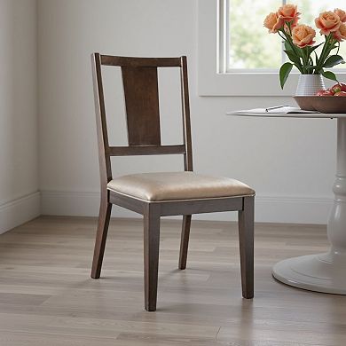 Witzy Side Dining Chair Set of 2, Solid Poplar Wood