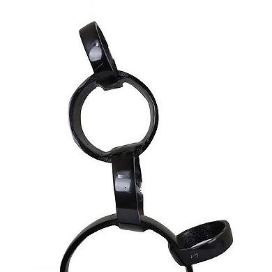 Lo Abstract Interlinked Ring Sculpture, Solid Base, Metal