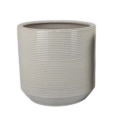 Gloria Round Planter Set of 2, Textured White Ceramic 15 14 Inch