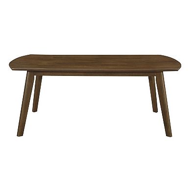 Indy 3 Piece Coffee And End Table Set, Angled Legs, Walnut Brown Solid Wood