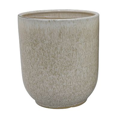 Lyna Accent Planter Set of 2, White Gray Ceramic Smooth Glossy Texture