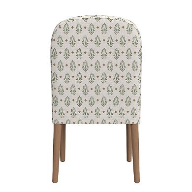 Mio Dining Chair with Rounded Back, Sage Paisley Medallion Fabric