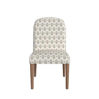 Mio Dining Chair with Rounded Back, Sage Paisley Medallion Fabric
