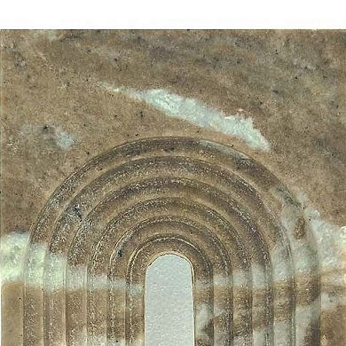 Keveny Tabletop Decor, Arch Sculpture Textured Brown Marble, 11 Inch