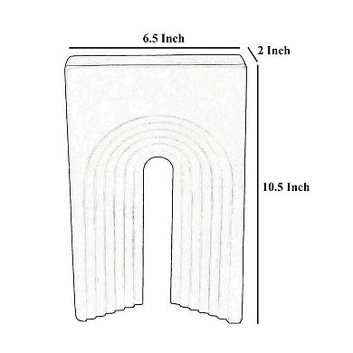 Keveny Tabletop Decor, Arch Sculpture Textured Brown Marble, 11 Inch