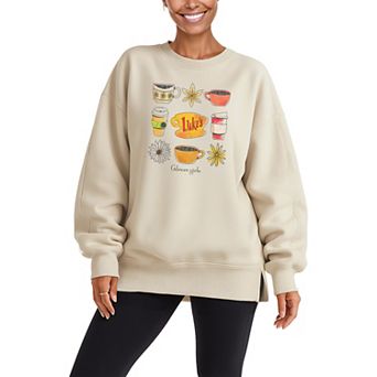 Women's Gilmore Girls Luke's Coffee Oversized Fleece Crew Sweatshirt