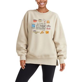 Women's Gilmore Girls Stars Hollow Oversized Fleece Crew Sweatshirt