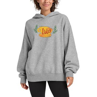 Women's Gilmore Girls Luke's Coffee Cup Oversized Fleece Hoodie Sweatshirt