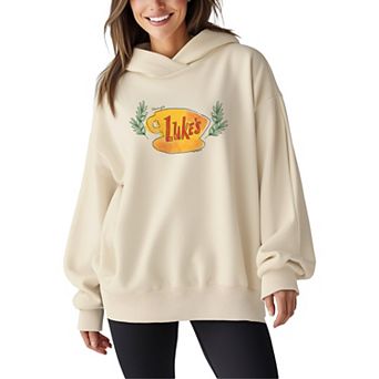 Women's Gilmore Girls Luke's Coffee Cup Oversized Fleece Hoodie Sweatshirt